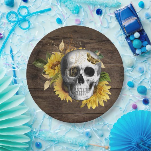 Geschirr Empfang Rustikale Sonnenblumenhaube Pappteller (Party)