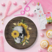 Geschirr Empfang Rustikale Sonnenblumenhaube Pappteller (Party)