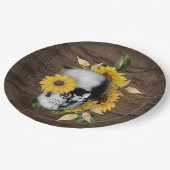 Geschirr Empfang Rustikale Sonnenblumenhaube Pappteller (Schrägansicht)