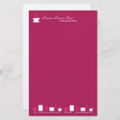 Geschirr - Hot Pink Kulinarischer Catering Briefpapier (Vorne/Hinten)