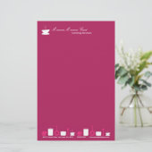 Geschirr - Hot Pink Kulinarischer Catering Briefpapier (Stehend Vorderseite)