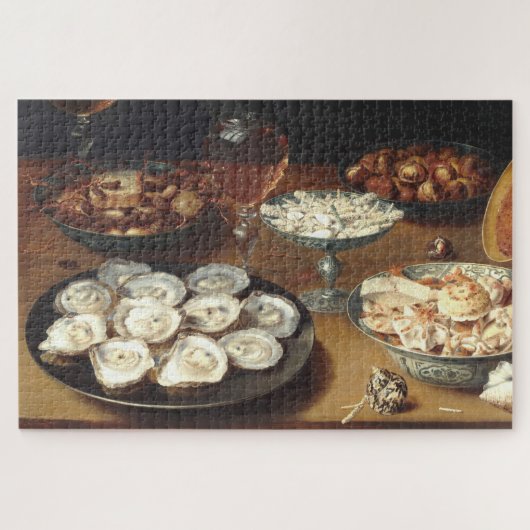 Geschirr mit Austern... Flemish Art Jigsaw Puzzle (Horizontal)