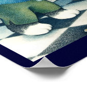 "Geschirr mit Fischen" Originelle Kinderbuch Kunst Poster (Ecke)