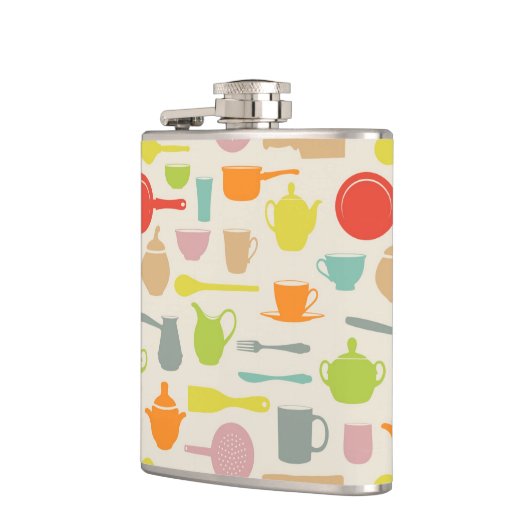 Geschirr-Muster Flachmann (Links)