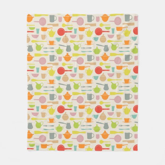 Geschirr-Muster Fleecedecke (Vorderseite)