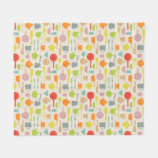 Geschirr-Muster Fleecedecke (Vorderseite (Horizontal))