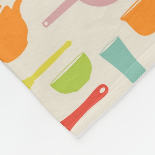 Geschirr-Muster Fleecedecke (Ecke)