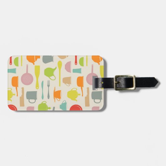 Geschirr-Muster Gepäckanhänger (Vorderseite horizontal)