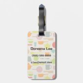 Geschirr-Muster Gepäckanhänger (Rückseite vertikal)