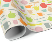 Geschirr Muster Geschenkpapier (Rolleneckpunkt)