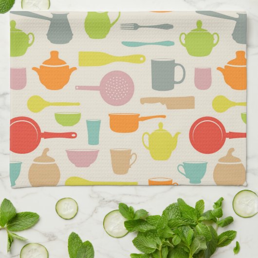 Geschirr-Muster Handtuch (Gefaltet)