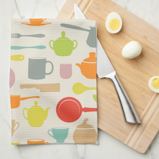 Geschirr-Muster Handtuch (Viertel Falte)