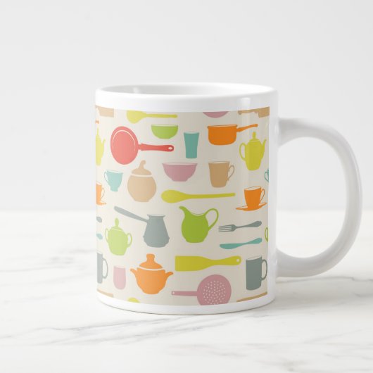 Geschirr-Muster Jumbo-Tasse (Rechts)