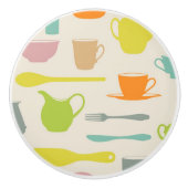 Geschirr-Muster Keramikknauf (Vorderseite)