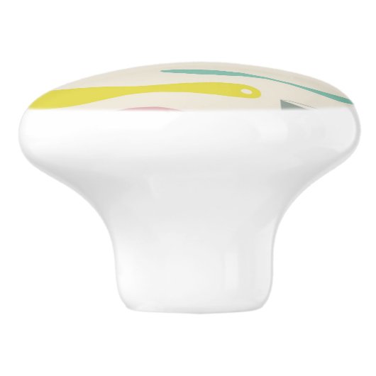 Geschirr-Muster Keramikknauf (Seitenansicht)