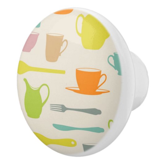 Geschirr-Muster Keramikknauf (Rechts)