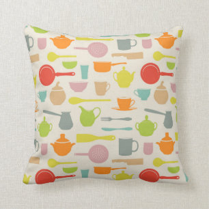 Geschirr-Muster Kissen
