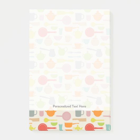 Geschirr-Muster Post-it Klebezettel (Vorderseite)