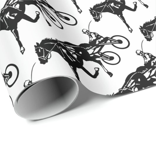 Geschirr-Pferderennen Geschenkpapier (Rolleneckpunkt)