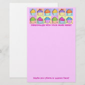 Geschirr - Pop Art Cupcakes Briefpapier (Vorne/Hinten)