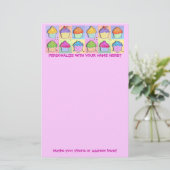 Geschirr - Pop Art Cupcakes Briefpapier (Stehend Vorderseite)