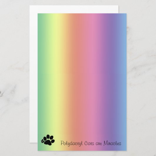Geschirr - Rainbow Polydactyl Katzen sind Wunder Briefpapier (Vorne/Hinten)