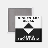Geschirr sind sauber, Geschirr sind schmutzig Magnet (Vorderseite/Rückseite)