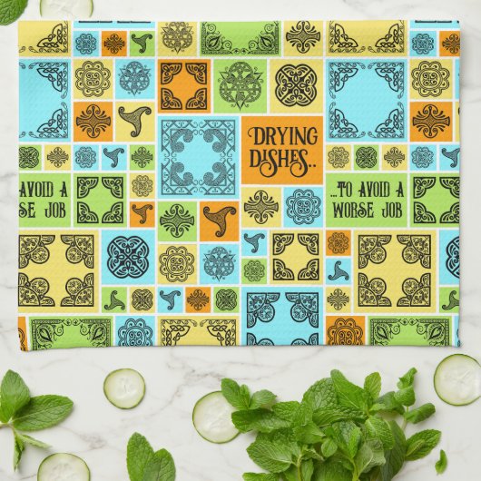 Geschirr trocken, um ein schlimmes Arbeitsmuster z Geschirrtuch (Gefaltet)