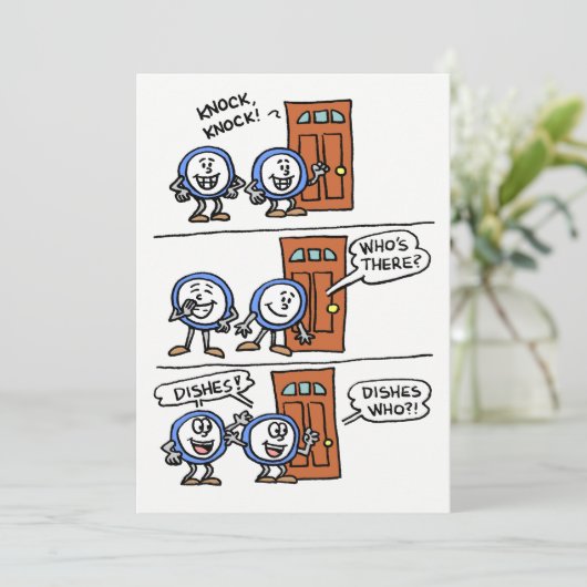 Geschirr und Einladung zu einem Party laden (Stehend Vorderseite)