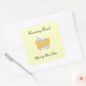 Geschirr und individuell zubereitete Napkin-Backau Quadratischer Aufkleber (Umschlag)