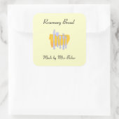 Geschirr und individuell zubereitete Napkin-Backau Quadratischer Aufkleber (Tasche)