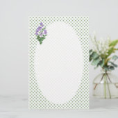 Geschirr: Violetten, Polka Dots to Personalize Briefpapier (Stehend Vorderseite)