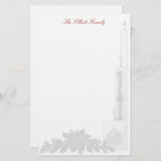 Geschirr - Weihnachtskerzen Briefpapier (Vorne/Hinten)