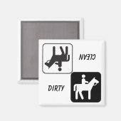Geschirrspüler "DIRTY / CLEAN" Magnet für Pferde u (Vorderseite/Rückseite)