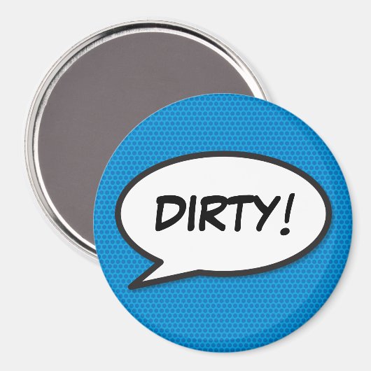 Geschirrspüler Dirty Fun Retro Comic Pop Art Magnet (Vorderseite/Rückseite)