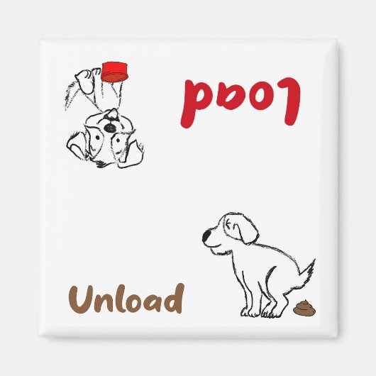 Geschirrspüler für Cartoon, Ladung und Entladen Magnet (Vorne)