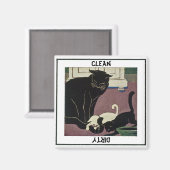 Geschirrspüler für Katzen und Kätzchen Magnet (Vorderseite/Rückseite)