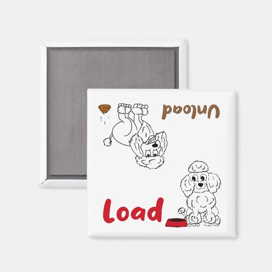 Geschirrspüler für Poodle, Be- und Entladen Magnet (Vorderseite/Rückseite)