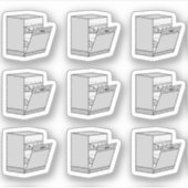 Geschirrspüler Geschirr Auswahl Erinnerung Reinigu Aufkleber (Vorderseite)