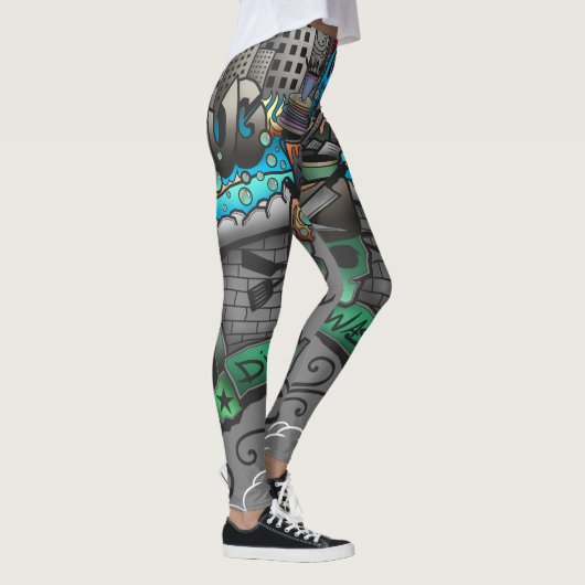 Geschirrspüler Graffiti Zeichnend Leggings (Rechts)