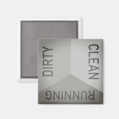 Geschirrspüler grau, dreckig, sauber, umkehrbar magnet (Vorderseite/Rückseite)