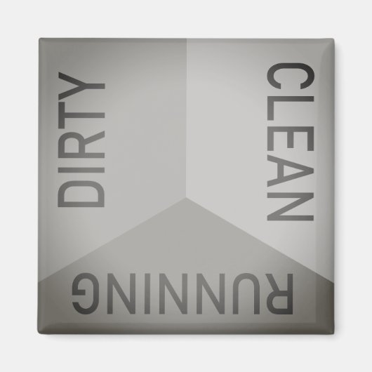 Geschirrspüler grau, dreckig, sauber, umkehrbar magnet (Vorne)