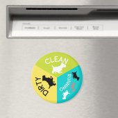 Geschirrspüler Grauer Hund sauber dreckig blau grü Magnet (In Situ (Geschirrspüler))