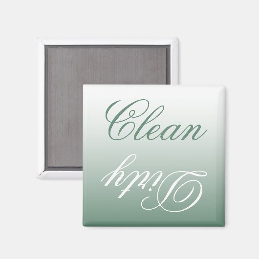 Geschirrspüler Grün Ombre Sauberkeit/schmutziges M Magnet (Vorderseite/Rückseite)