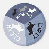 Geschirrspüler Magnet Blauer Hund läuft sauber dre (Vorne)