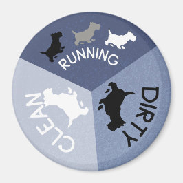 Geschirrspüler Magnet Blauer Hund läuft sauber dre