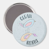 Geschirrspüler Magnet Dirty Clean Niedliche Vögel (Vorderseite/Rückseite)