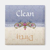 Geschirrspüler Magnet für Eleganblau und Tan Damas (Vorne)