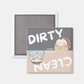 Geschirrspüler Magnet - Grau und Beige (Vorderseite/Rückseite)