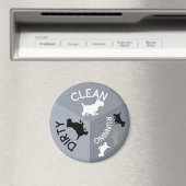 Geschirrspüler Magnet Grauer Hund sauber dreckig l (In Situ (Geschirrspüler))